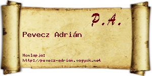 Pevecz Adrián névjegykártya