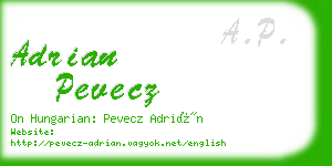adrian pevecz business card